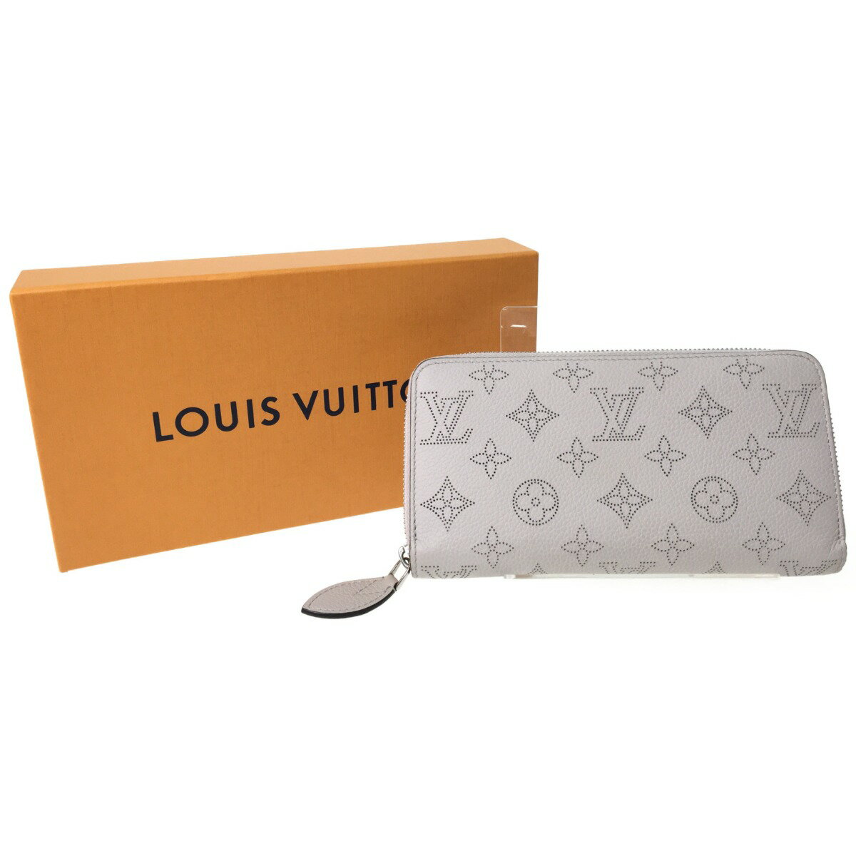 ▼▼【中古】LOUIS VUITTON ルイヴィトン ラウンドファスナー 長財布 モノグラム マヒナ M68670 ライトグレー Aランク