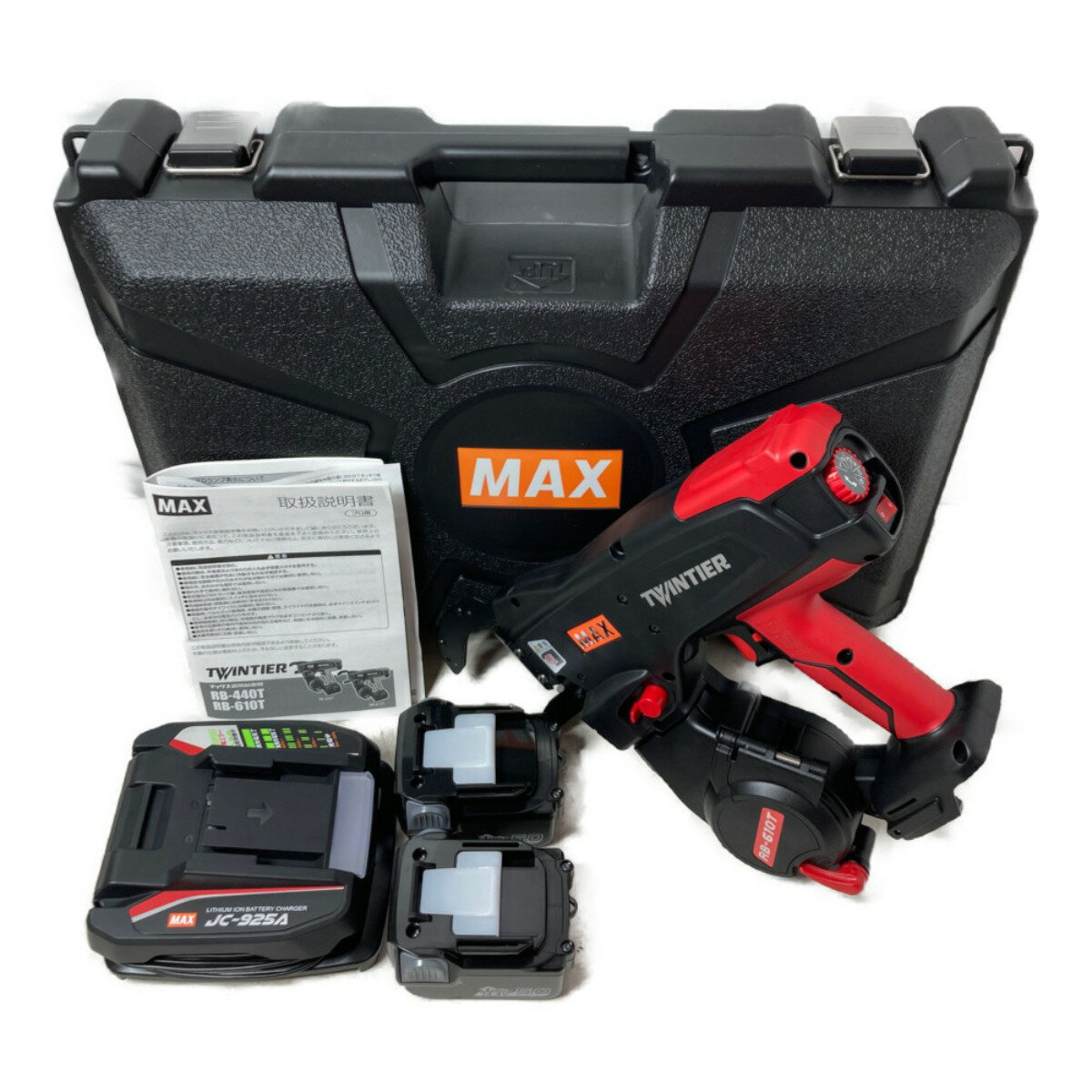 ＊＊【中古】MAX マックス 14.4V コードレス鉄筋結束機 ツインタイア (バッテリ2個・充電器・ケース付） RB-610T-B2C/1450A Sランク