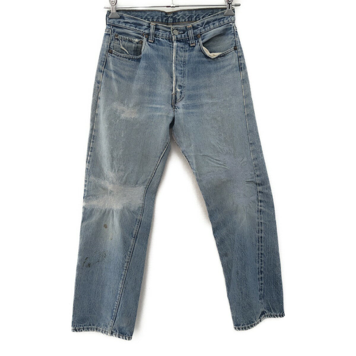 □□【中古】LEVI'S リーバイス メンズ衣料 ジーンズ 66前期 SIZE 不明 穴有 リペア有 ボタン裏刻印6 スレキスタンプ ライトインディゴ Cランク