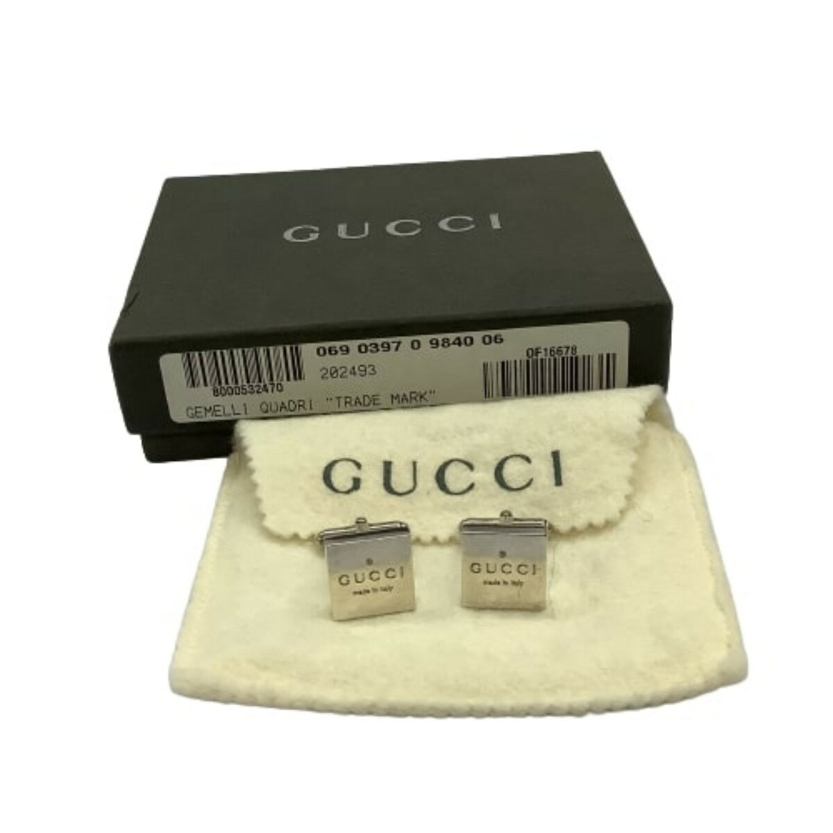 ♪♪【中古】GUCCI グッチ メンズ スクエアカフス SILVER925 Bランク