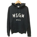 ☆☆【中古】MSGM プルオーバー パーカー サイズ L メンズ 2000MM515 ブラック Bランク