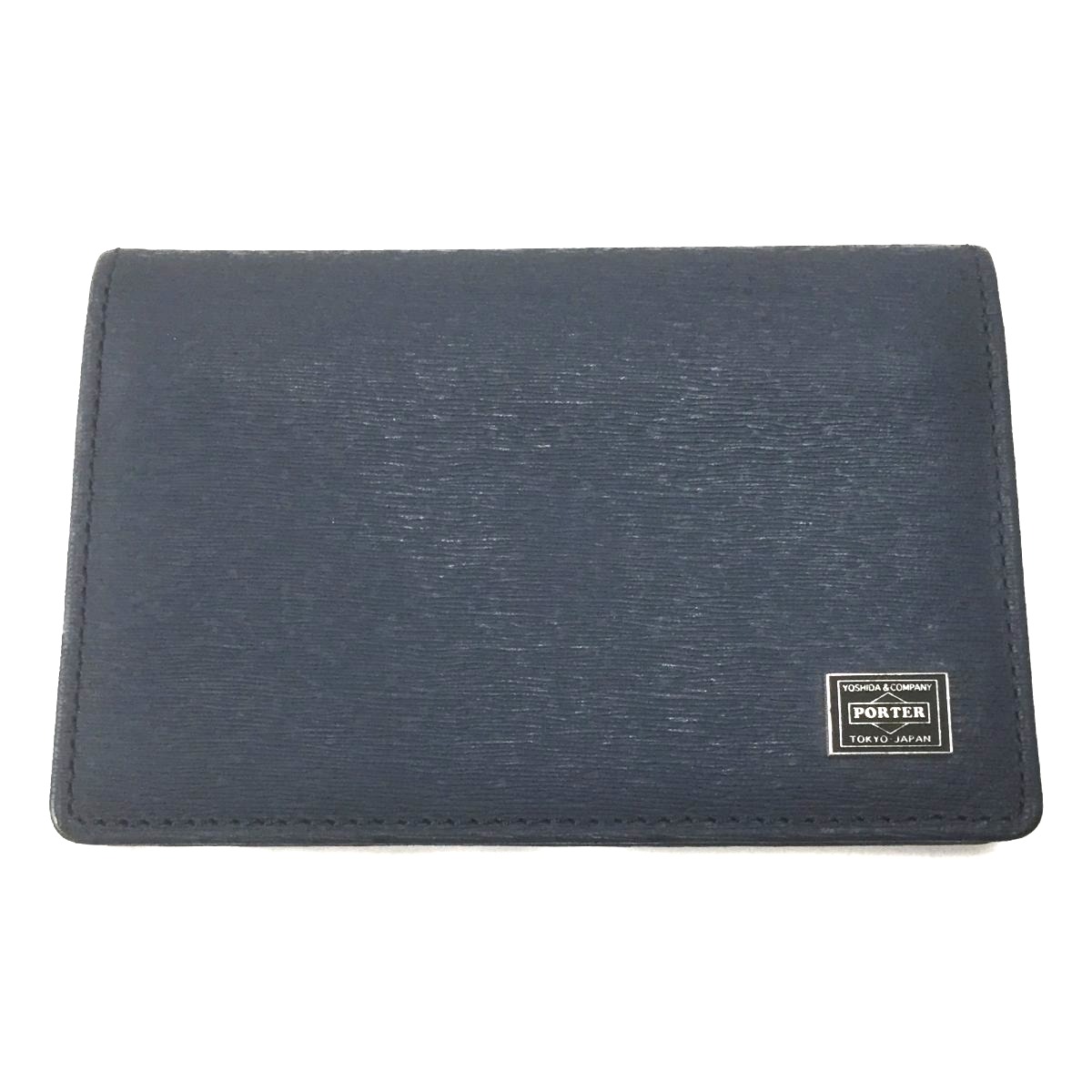 △△【中古】PORTER ポーター CURRENT カレント 名刺・カードケース 052-02207 ネイビー Aランク