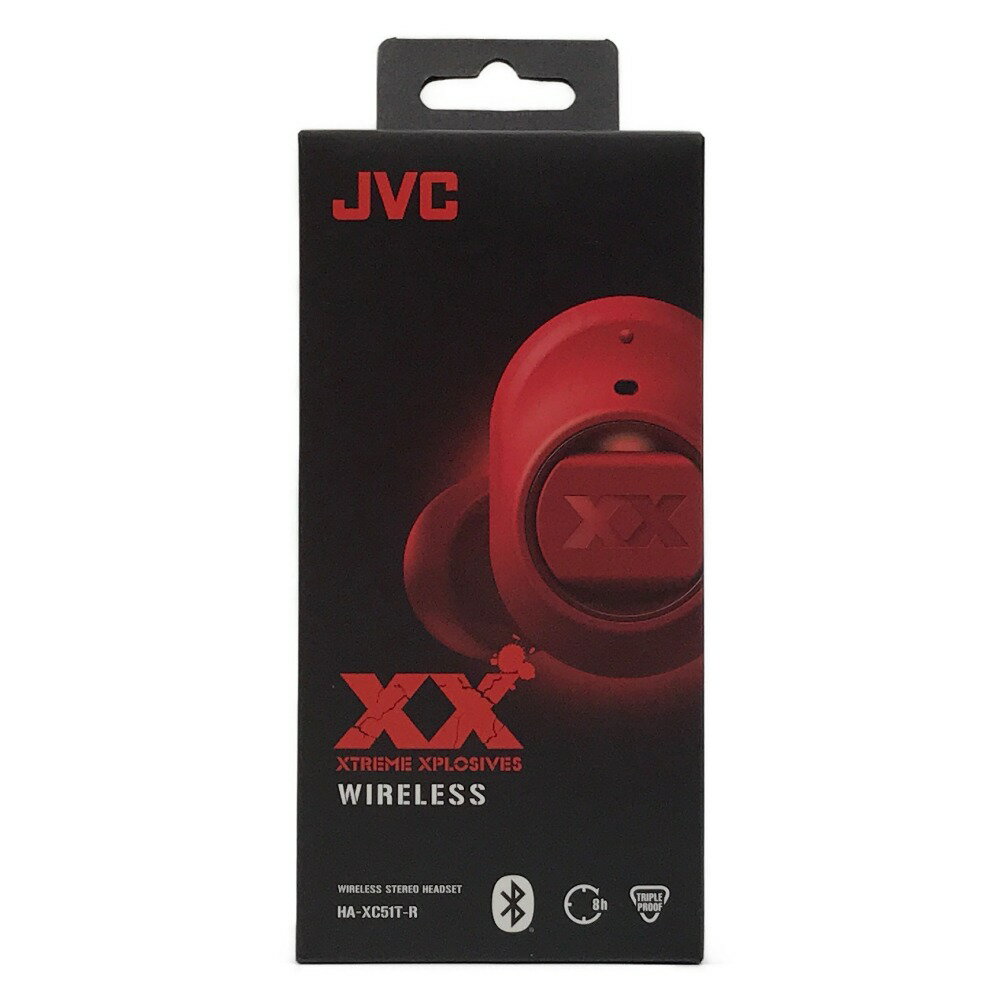 ##【中古】JVC ジェーブイシー ワイヤレスステレオヘッドセット Bluetooth HA-XC51T-R レッド Aランク