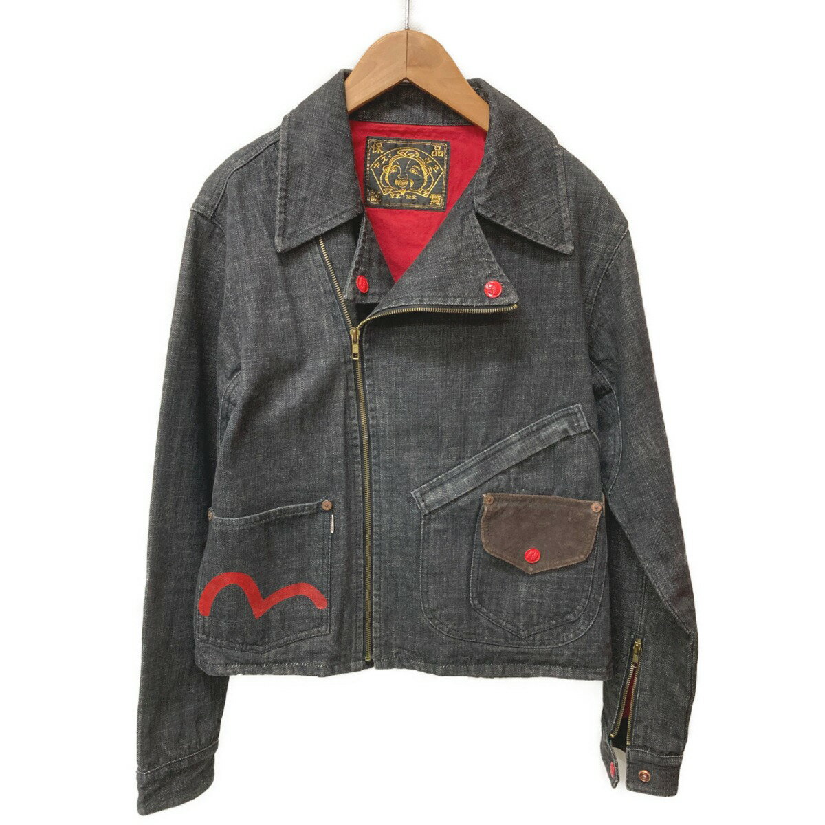 ☆☆【中古】EVISU エビス ライダース ジャケット サイズ 40 メンズ グレー Bランク