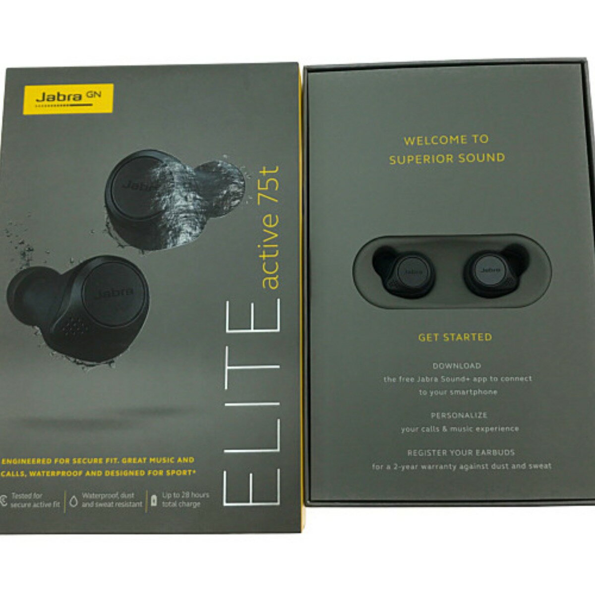 ▼▼【中古】Jabra ジャブラ ワイヤレスイヤホン アクティブ active 75t OTE120L ブラック Bランク