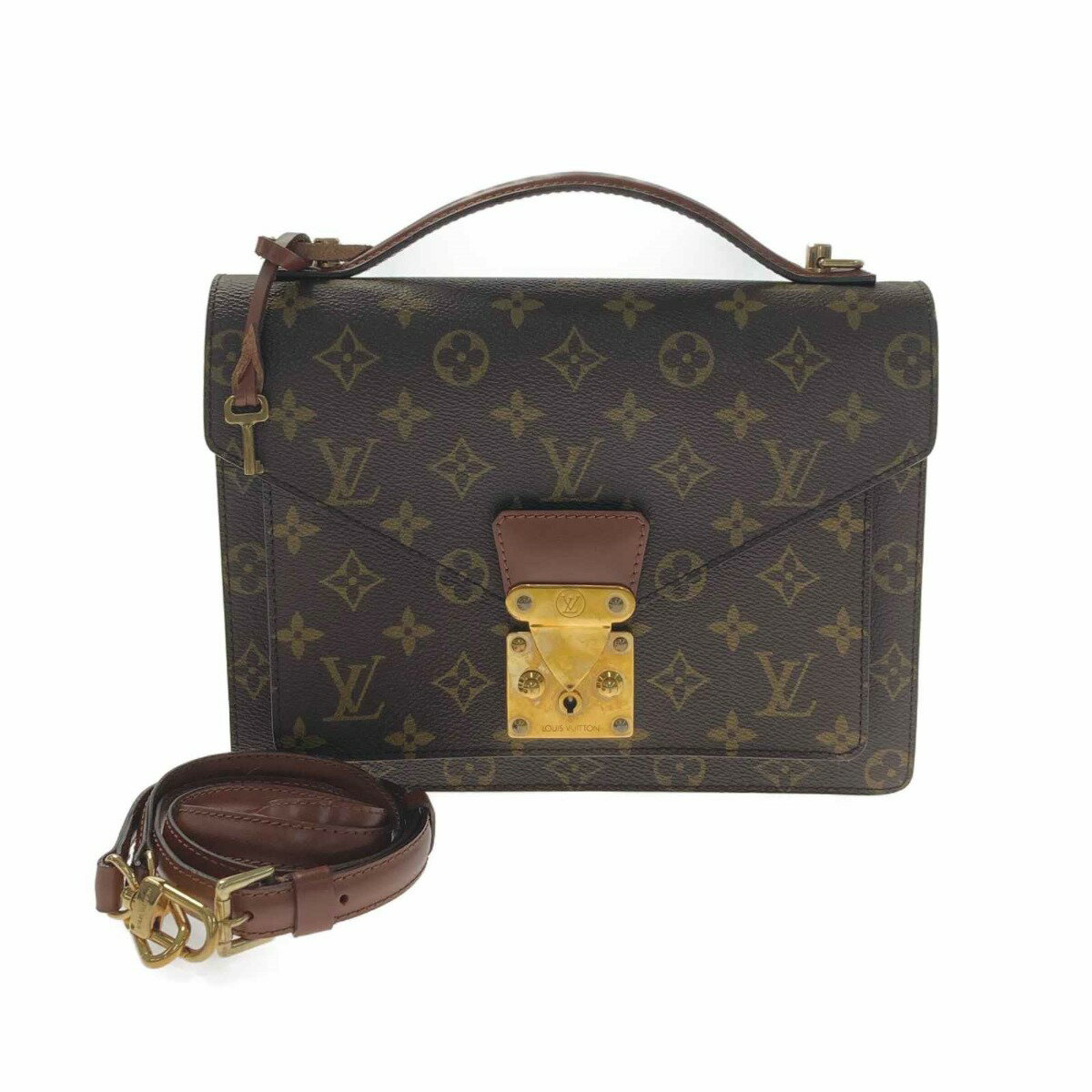 ☆☆【中古】LOUIS VUITTON ルイヴィトン モノグラム モンソー M51185 2WAY セカンドバッグ ショルダーバッグ Bランク