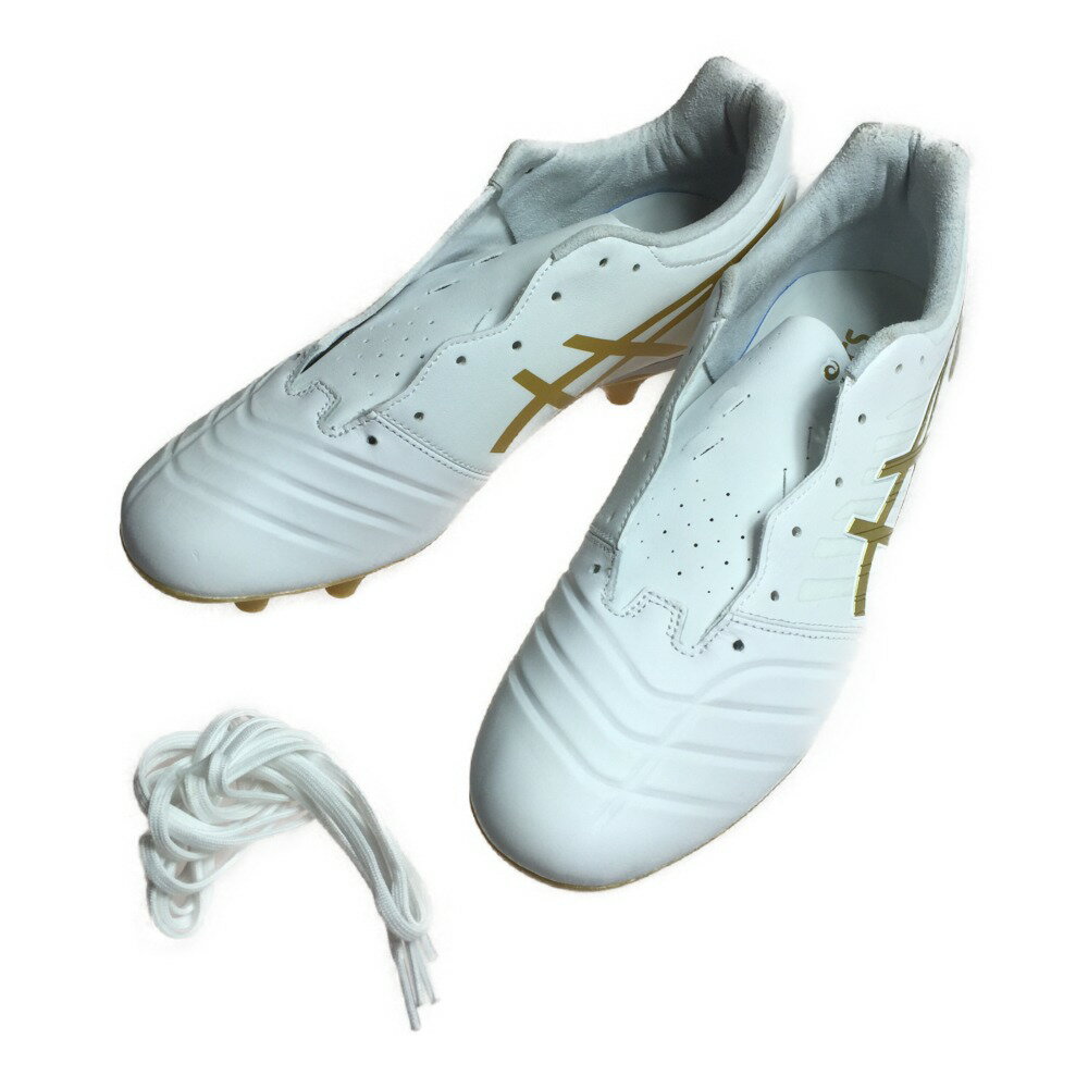 ◎◎【中古】asics アシックス DS LIGHT 27.0cm サッカースパイク 1103A068 ホワイト/リッチゴールド Bランク