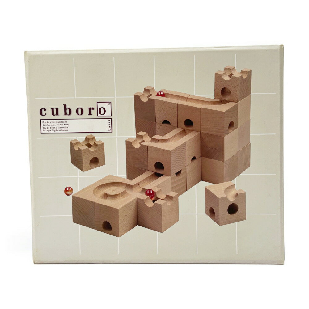 ◆◆【中古】 cuboro basis　知育玩具　積み木　30ピース＆ビー玉3個 Bランク