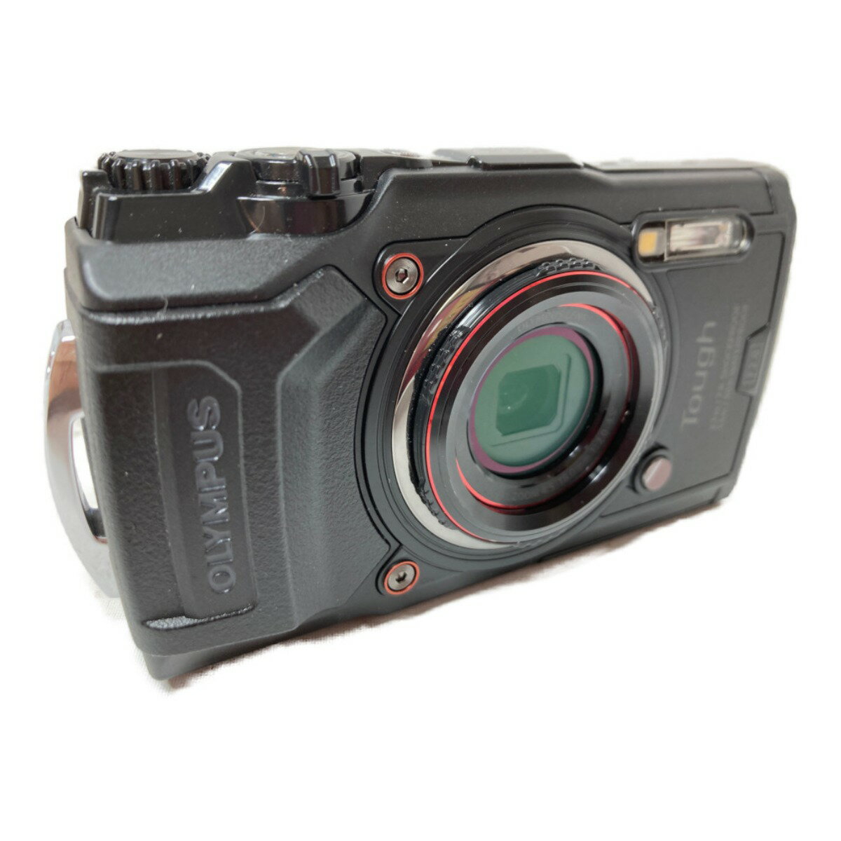 ＊＊【中古】OLYMPUS オリンパス 工事用デジタルカメラ 工一郎 GPS/Wi-Fi 15m防水 TG-6 レッド Aランク