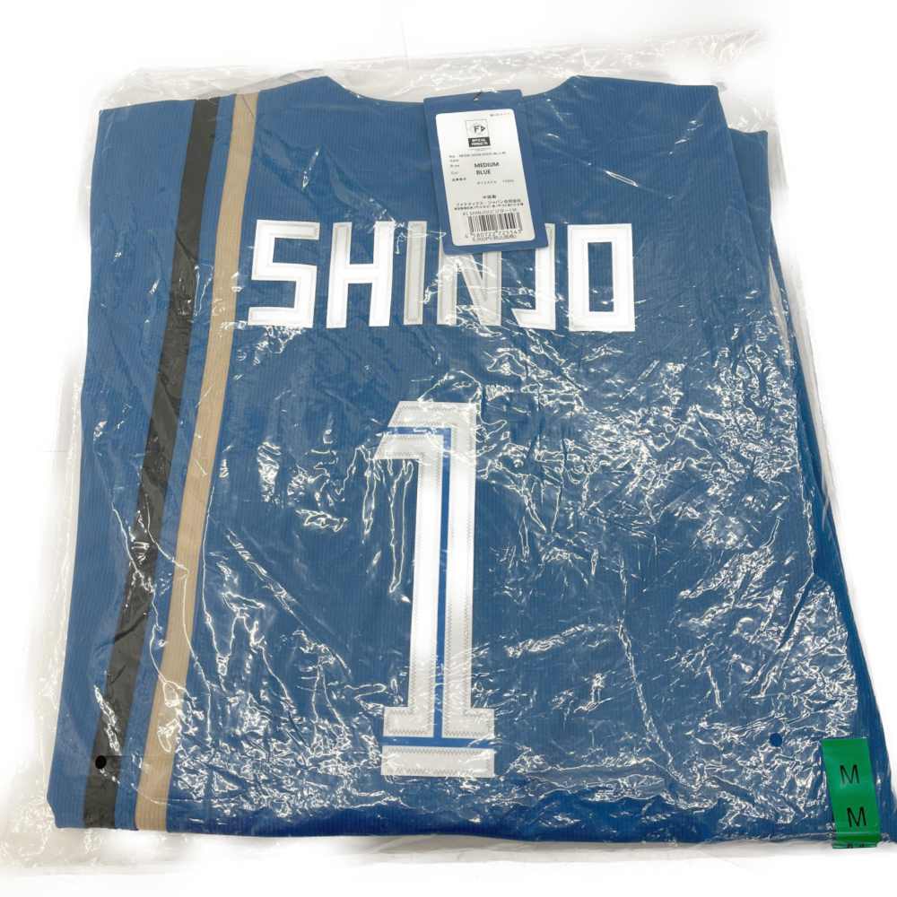 ◆◆【中古】 ファイターズレプリカユニフォームビジター/新庄監督　SHINJO　＃1 ブルー系 Mサイズ Nランク