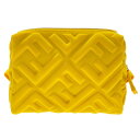 ☆☆【中古】FENDI フェンディ ビューティーポーチ イエロー コスメポーチ ポリアミド レディース 布袋付 Aランク
