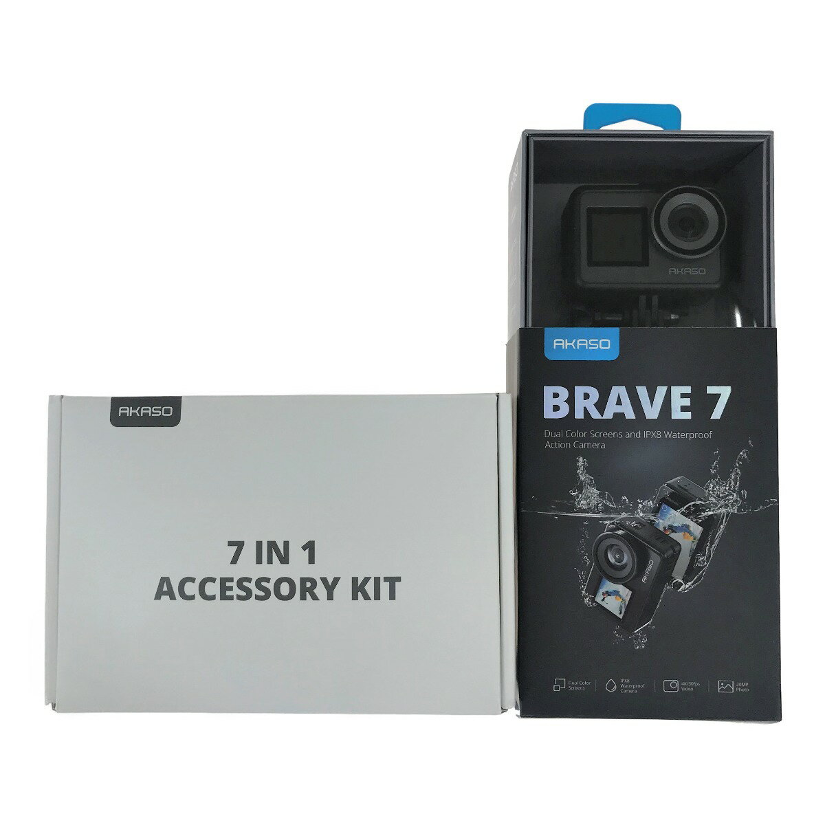 ##【中古】AKASO BRAVE7 アクションカメラ＋アクセサリーキットセット Aランク