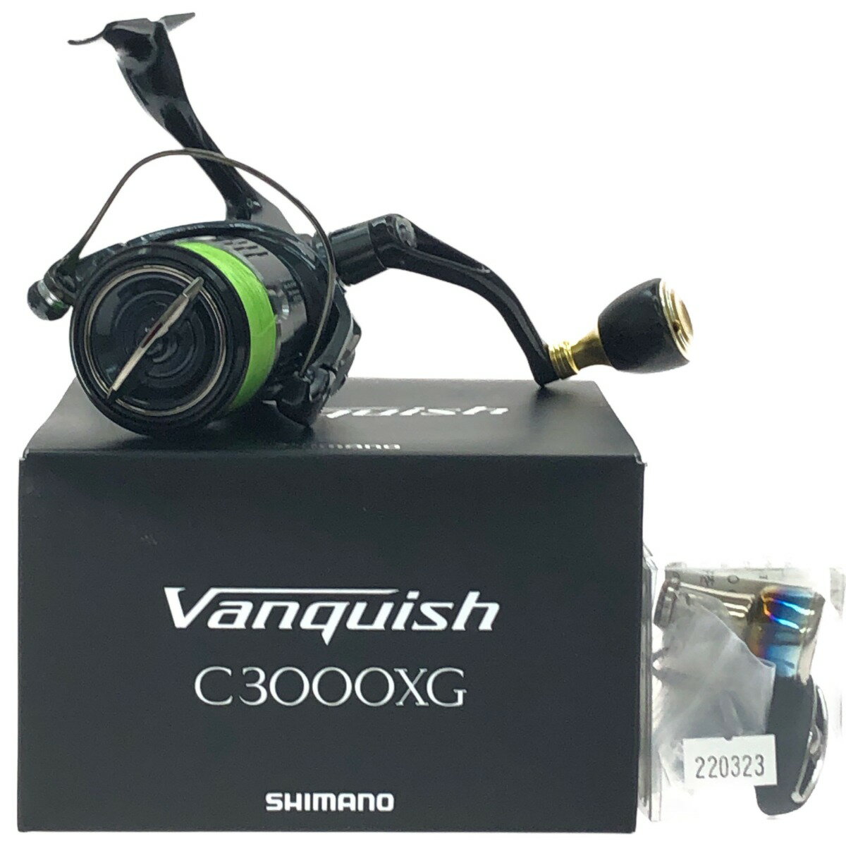 ▼▼【中古】SHIMANO シマノ スピニングリール ヴァンキッシュ C3000XG -B 03960 箱 夢屋ハンドルノブ付属 Aランク