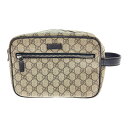 □□【中古】GUCCI グッチ セカンドバッグ GGスプリーム レザー PVCコーティング ベージュ ブラウン 131224 ベージュ×ブラウン Bランク