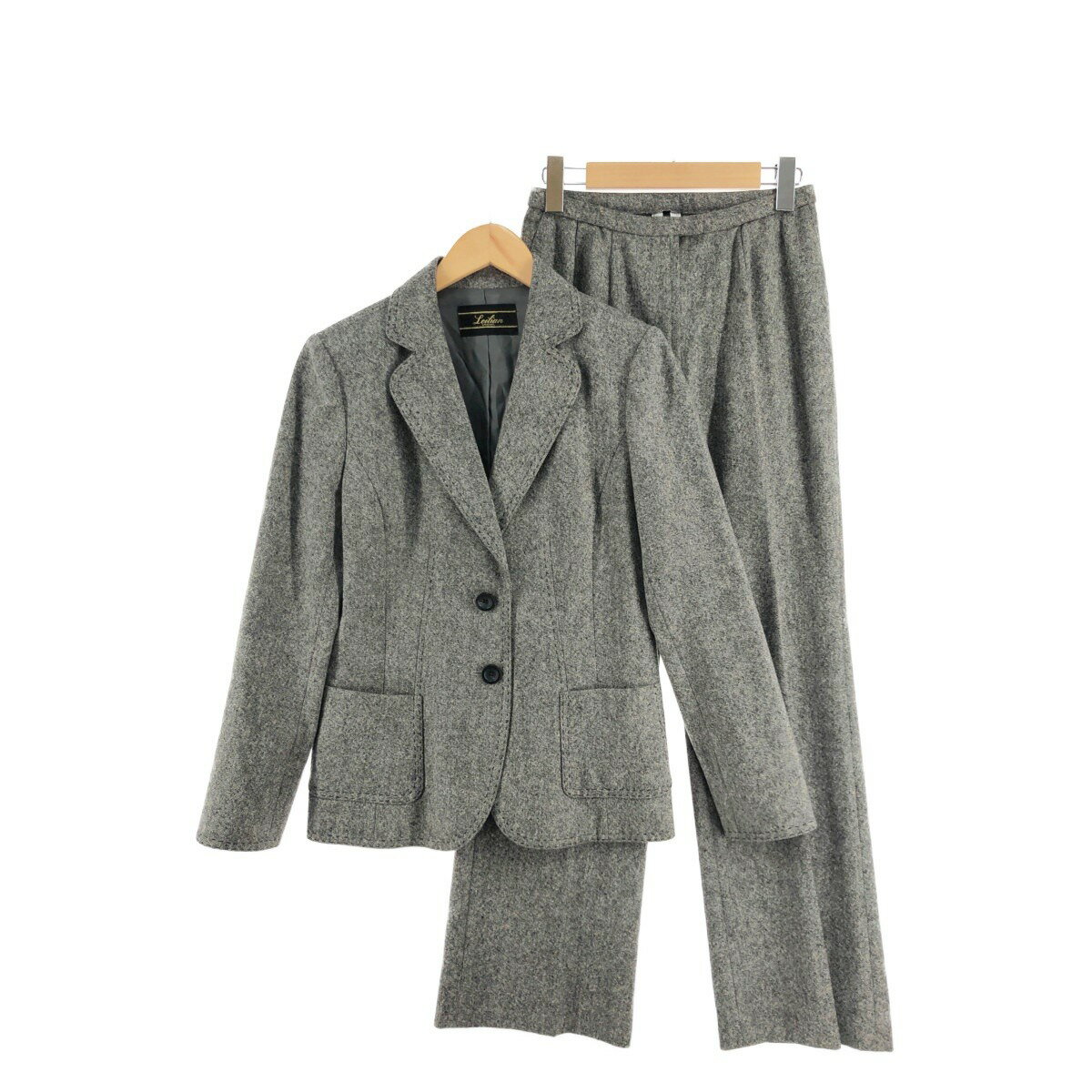 〇〇【中古】Leilian レリアン レディース スーツ パンツ サイズ9 グレー Bランク