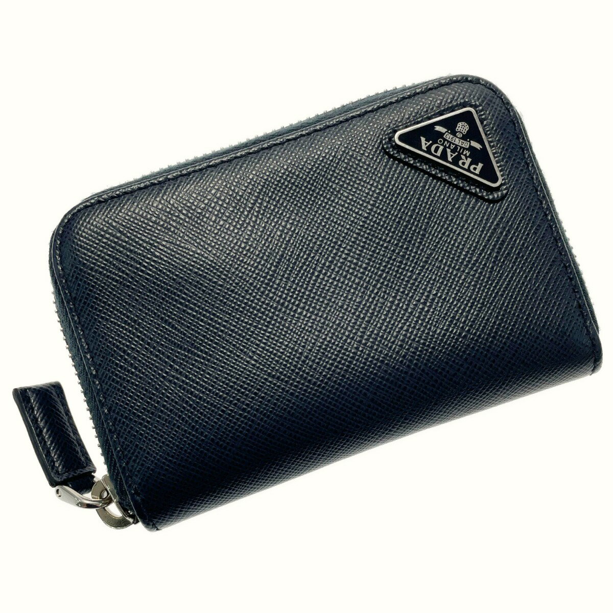 ☆☆【中古】PRADA プラダ コインケース 小物入れ 2MM358 ダークネイビー サフィアーノ レザー 箱・ギャランティ有 Aランク