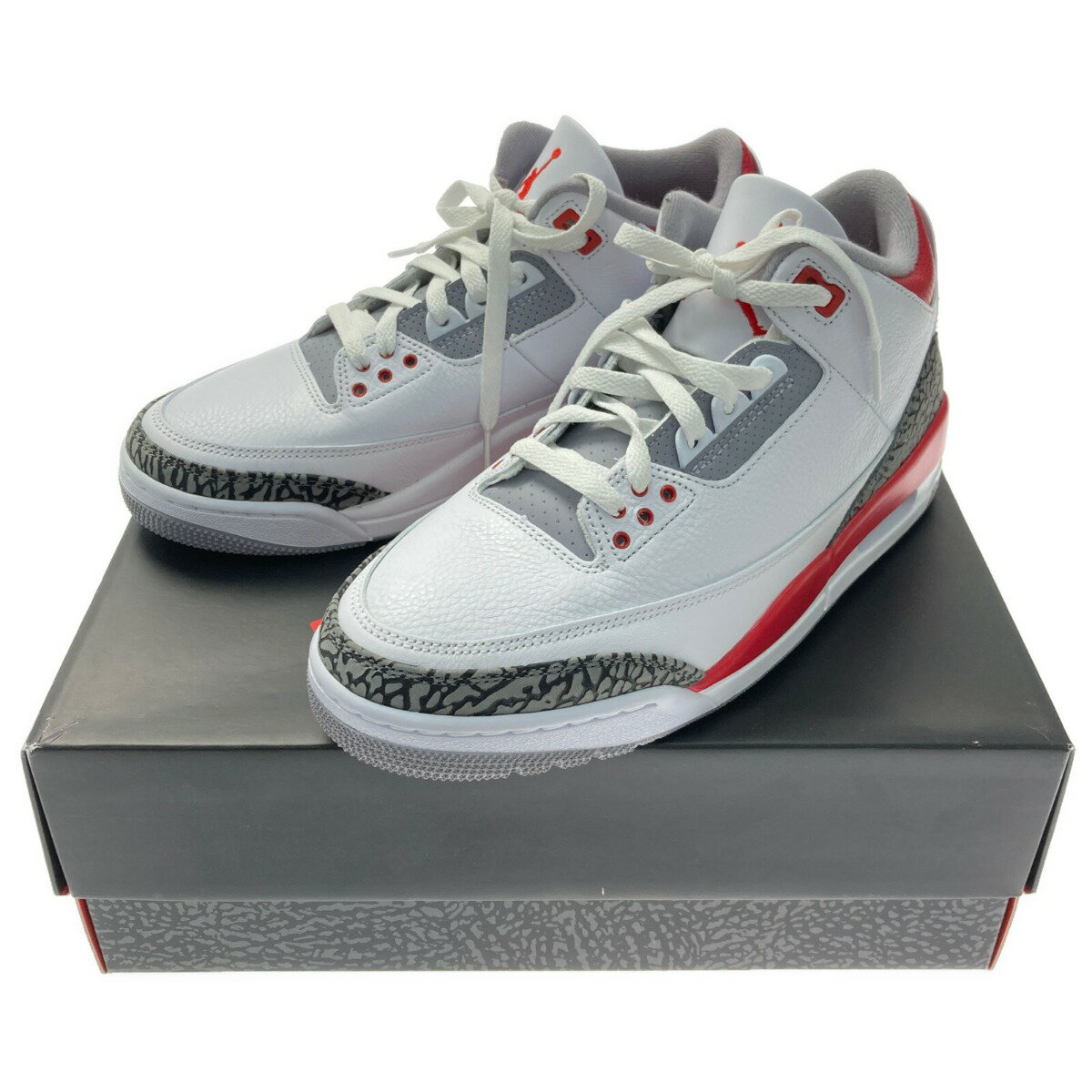 ☆☆【中古】NIKE ナイキ エア ジョーダン 3 Fire Red DN3707-160 ホワイト×レッド AJ 3 RETRO サイズ 28cm メンズ 箱付き Aランク