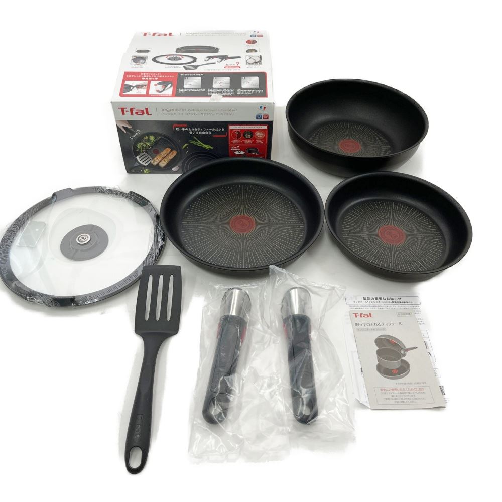 ◆◆【中古】T-fal ティファール インジニオ・ネオ　IHアンティークブラウン・アンリミテッド　7セット　IH/ガス対応 Aランク