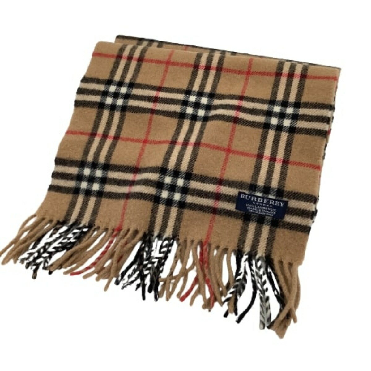 ♪♪【中古】BURBERRY バーバリー マフラー ウール100％ チェック ベージュ Bランク