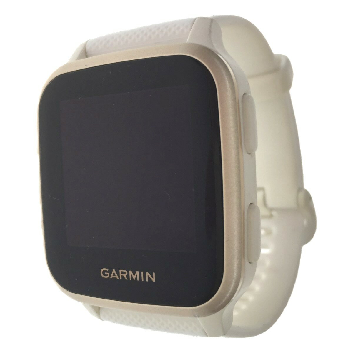 △△【中古】Garmin スマートウォッチ Venu Sq ホワイト x ライトゴールド Bランク