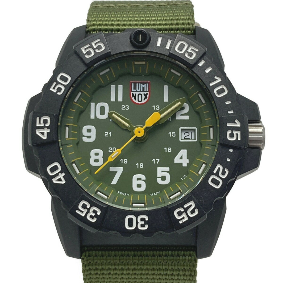 ☆☆【中古】LUMINOX ルミノックス ネイビーシールズ 3500シリーズ グリーン クォーツ メンズ 腕時計 NAVY SEAL Bランク