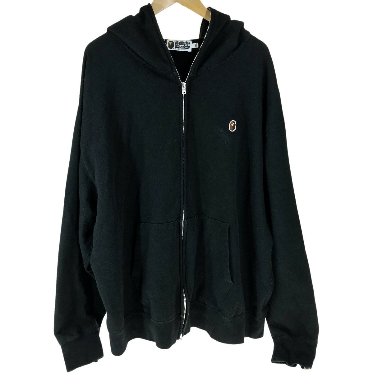 ##【中古】A BATHING APE アベイシングエイプ ジップパーカー 001ZPH701004M ブラック Cランク