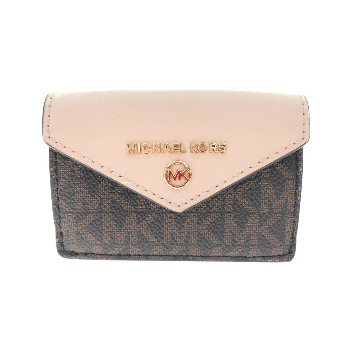 ▼▼【中古】MICHAEL KORS マイケルコース 三つ折り財布 コンパクトウォレット エンベロープ トライフォールド ウォレット 32T0GT9E5B ピンク Bランク