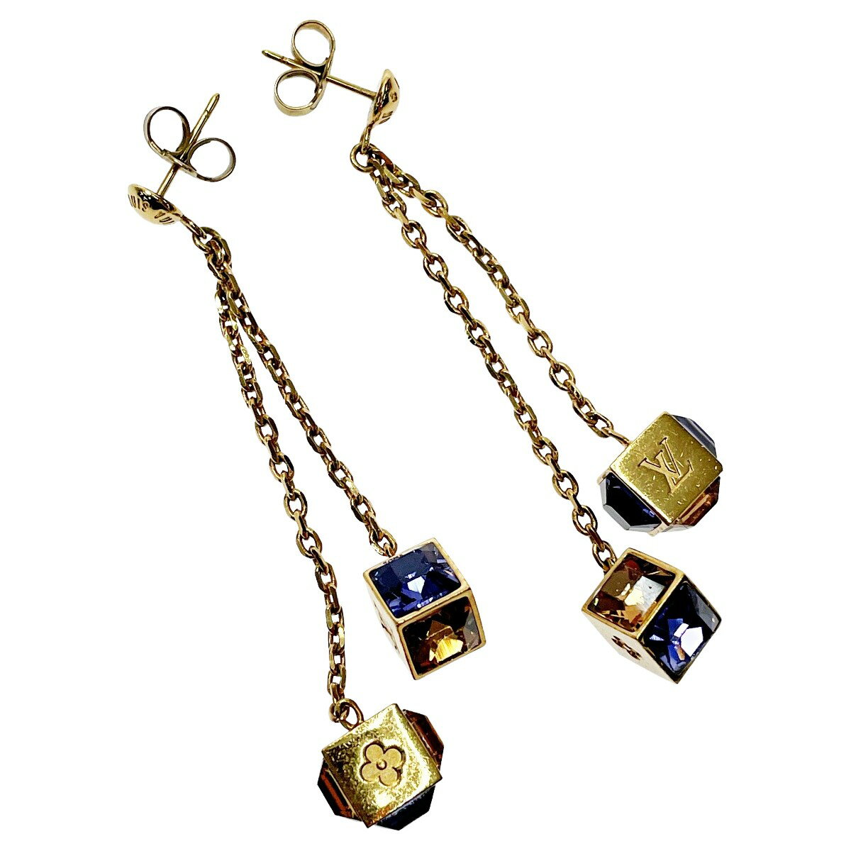 ☆☆【中古】LOUIS VUITTON ルイヴィトン ブークルドレイユ バンダン ギャンブル ピアス M66059 ゴールド系 レディース アクセサリー Bランク