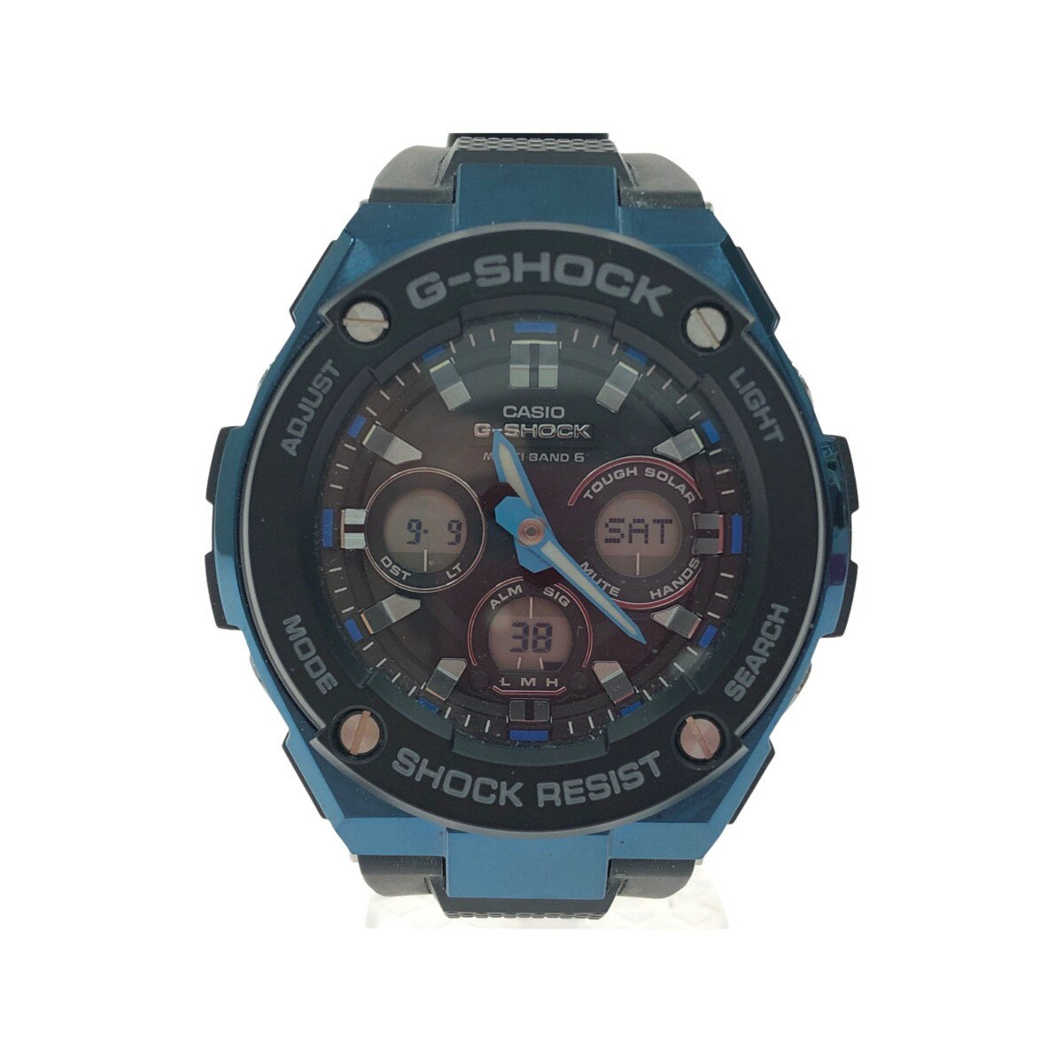 ▼▼【中古】CASIO カシオ メンズ腕時計 電波ソーラー G-SHOCK Gショック G-STEEL マルチバンド6 アナデジ GST-W300G Bランク