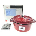 ▼▼【中古】STAUB ストウブ ピコ ココット ラウンド チェリー 24cm 3.7l 40509-835 Aランク