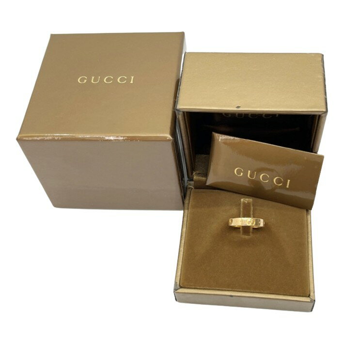 ◆◆【中古】GUCCI グッチ K18 3.4g アイコンリング　指輪　イニシャル入 Bランク