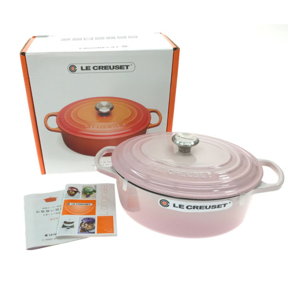 ▼▼【中古】LE CREUSET ルクルーゼ シグニチャー ココット・オーバル シェルピンク 25cm 3.2l Aランク