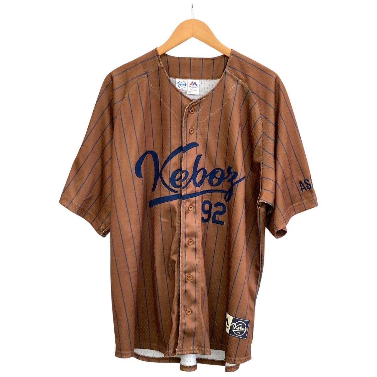 ☆☆【中古】keboz ケボズ シャツ ベースボールシャツ サイズ M メンズ ブラウン Bランク