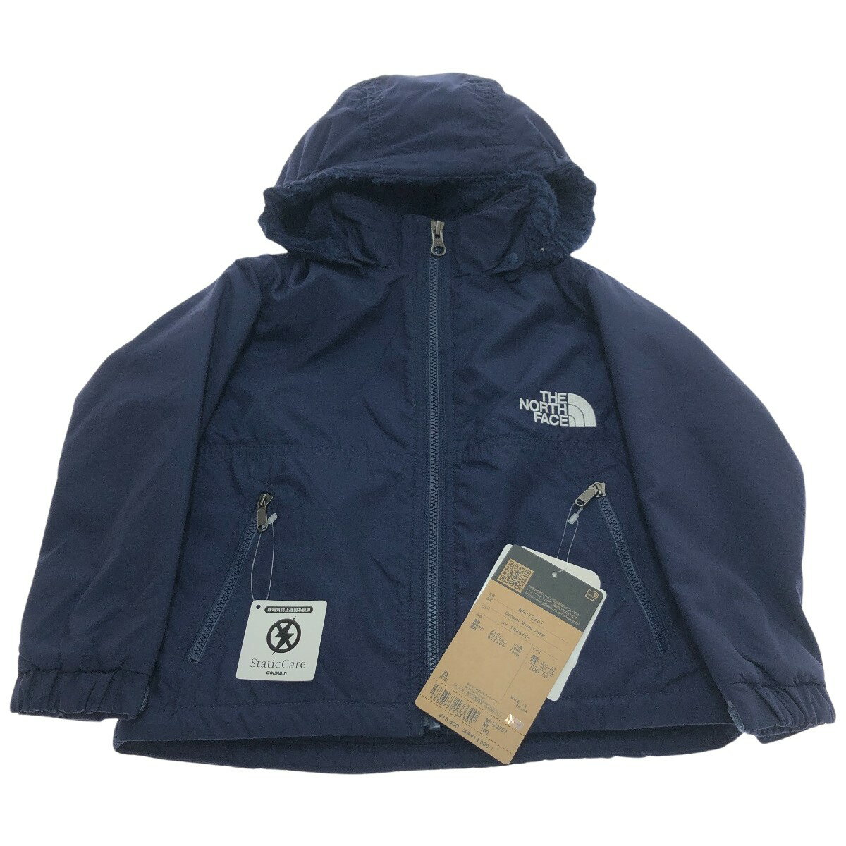 □□【中古】THE NORTH FACE ザノースフェイス コンパクトノマドジャケット 100cm NPJ72257 ネイビー Aランク