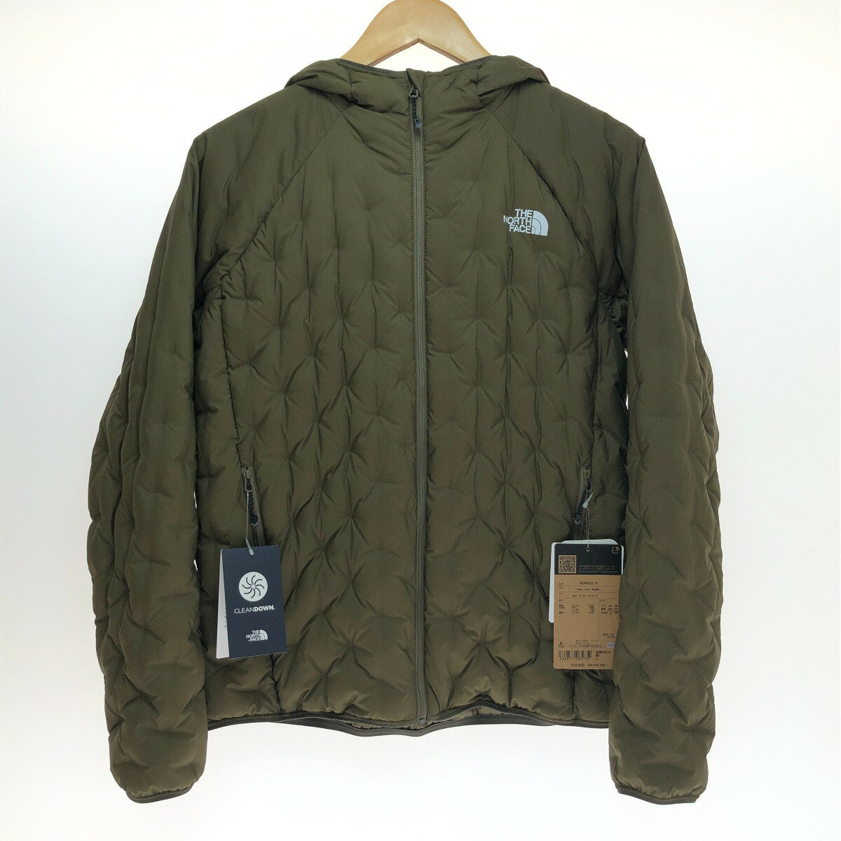 □□【中古】THE NORTH FACE ザノースフェイス アストロライトフーディ ダウンジャケット Lサイズ NDW92216 オリーブ Aランク