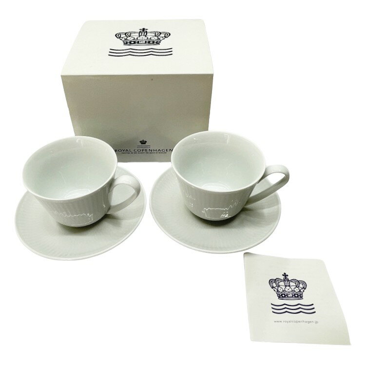 ◆◆【中古】ROYAL COPENHAGEN ロイヤル・コペンハーゲン ROYAL COPENHAGEN ホワイトフルーテッド 2Pセット Aランク