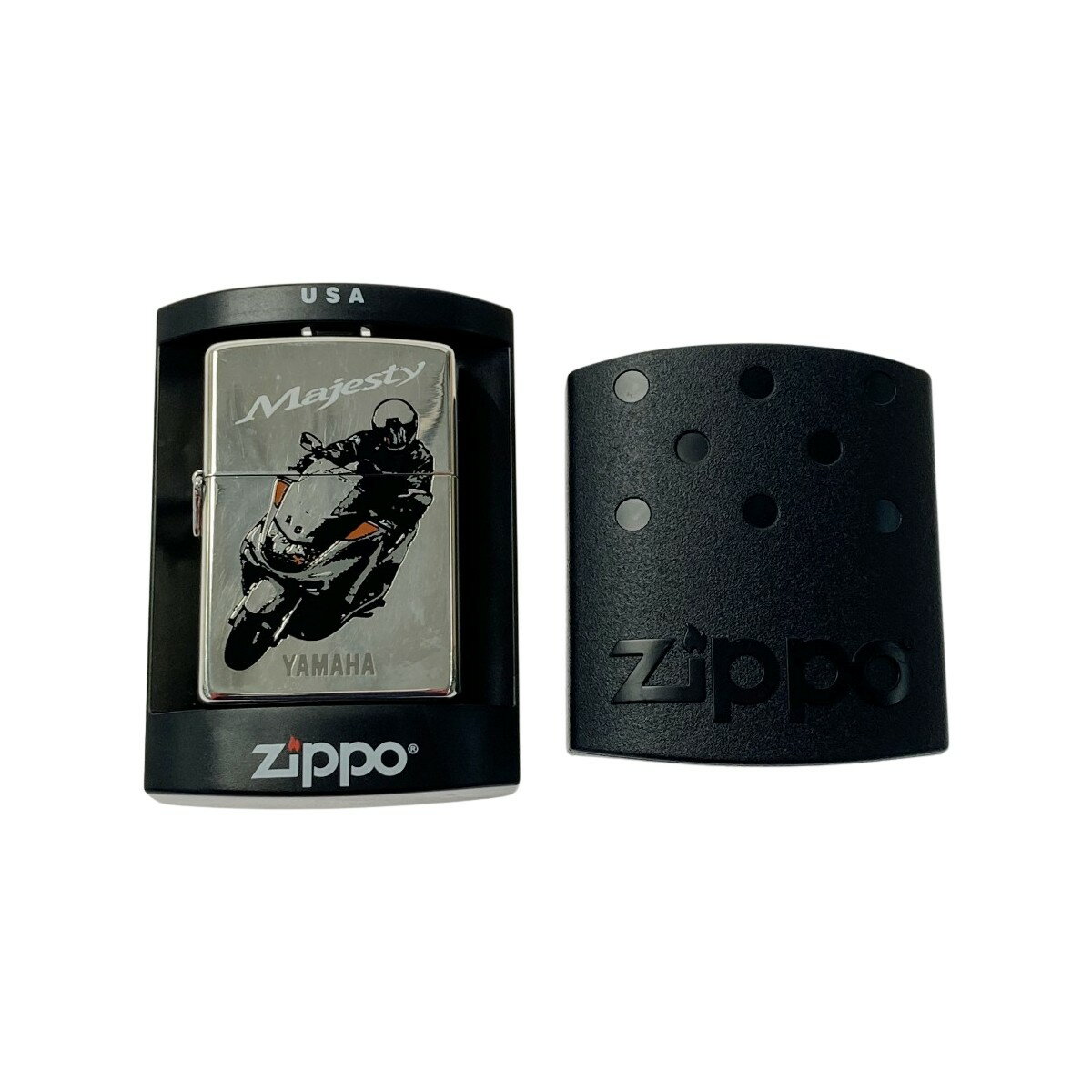 ☆☆【中古】ZIPPO ジッポ ライター 2000年製 YAMAHA Majesty バイク ケース有 Bランク