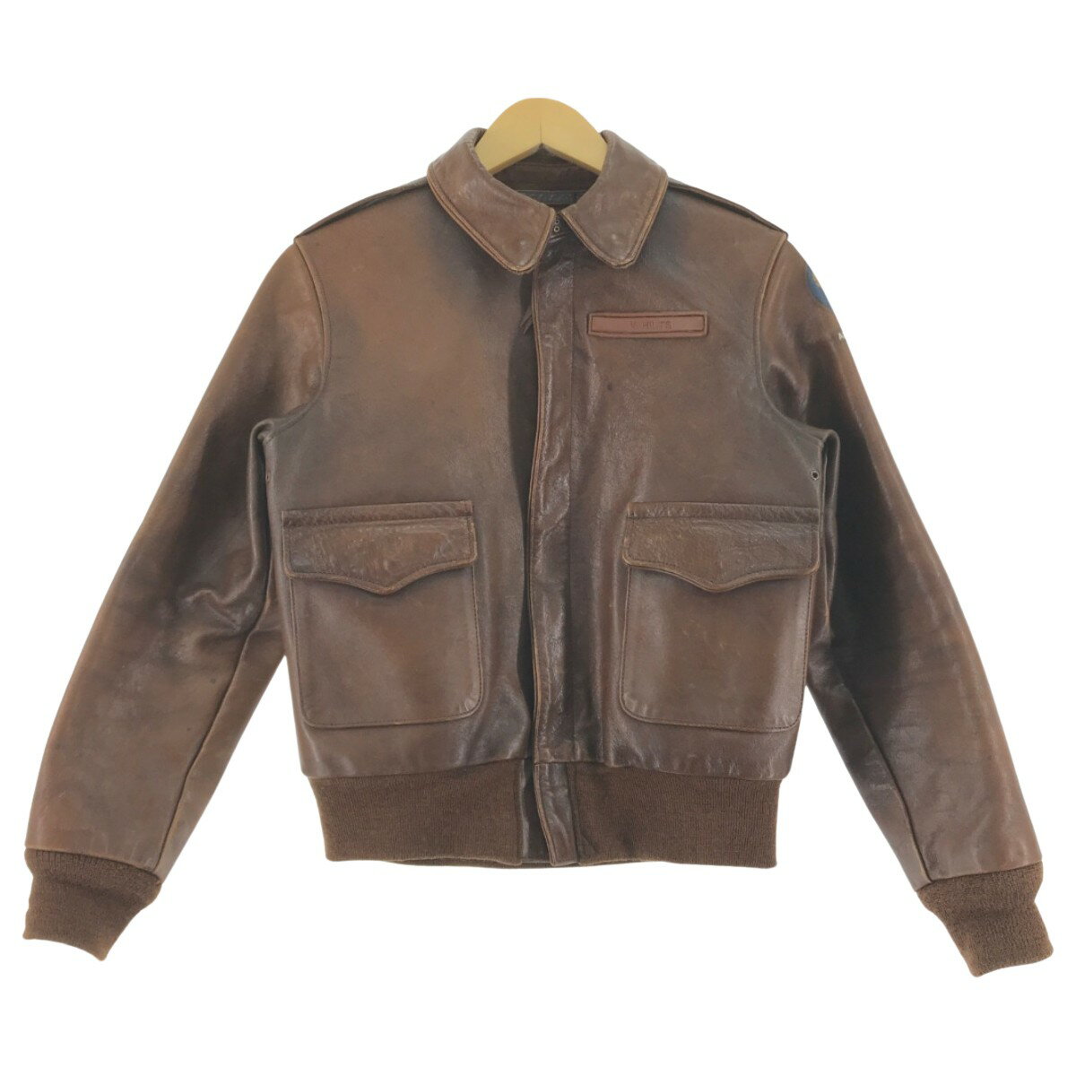 ▼▼【中古】THE REAL McCOY'S ザリアルマッコイス フライトジャケット SIZE 34 A-2JKT ブラウン Cランク