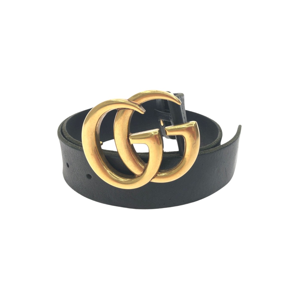 ▼▼【中古】GUCCI グッチ レディース ベルト レザー GGバックル 409416 ブラック Cランク