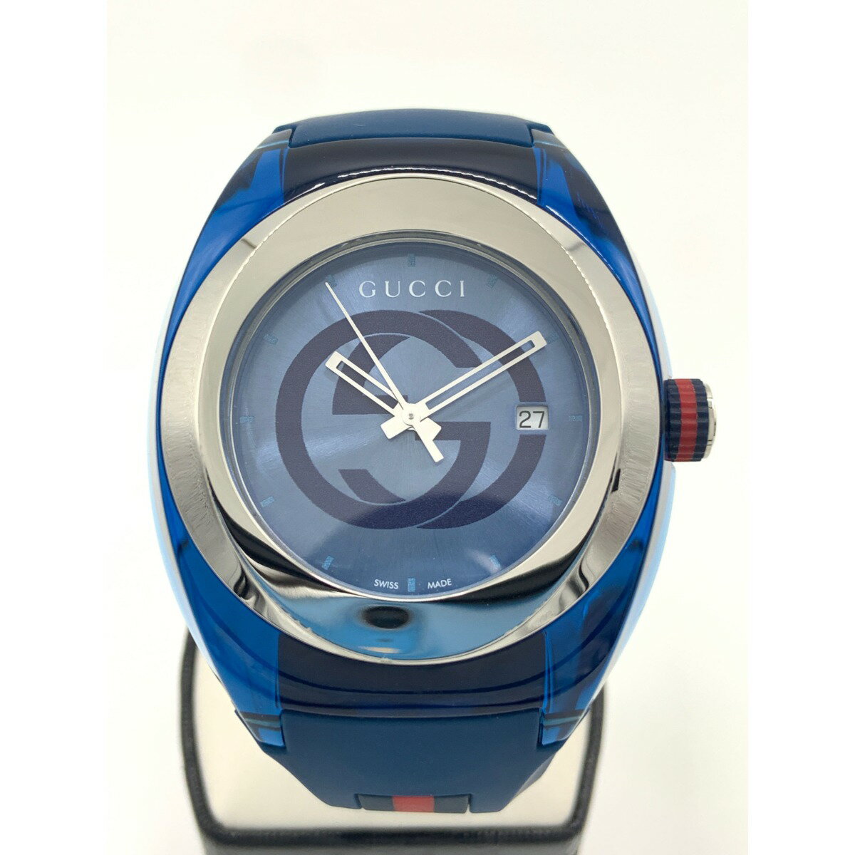 〇〇【中古】GUCCI グッチ シンク クォーツ 腕時計 137.1/YA137104A ブルー Bランク