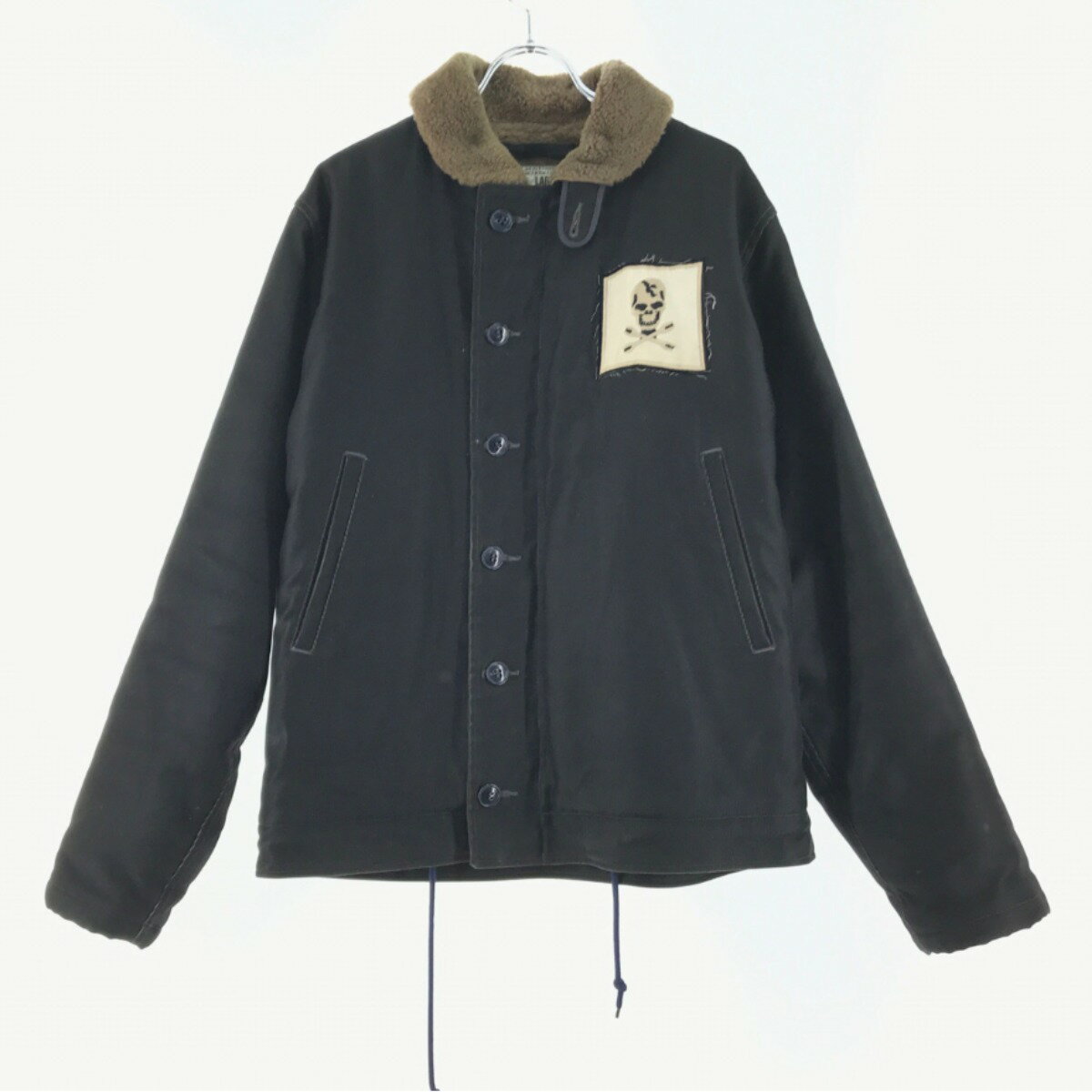 ▼▼【中古】PHERROW'S フェローズ デッキ ジャケット SIZE L C.C.M N-1 ブラック Bランク