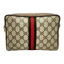 ☆☆【中古】GUCCI グッチ アクセサリーコレクション GGスプリーム セカンドバッグ ポーチ レディース ゴールド金具 Cランク