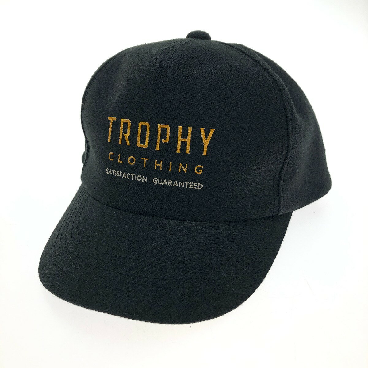 □□【中古】TROPHY CLOTHING トロフィークロージング HARVEST WORK LOGO TRACKER CAP フリーサイズ ブラック Bランク