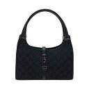 ☆☆【中古】GUCCI グッチ GGキャンバス ハンドバッグ 01721 ブラック ジャッキーライン キャンバス×レザー 布袋有 Bランク