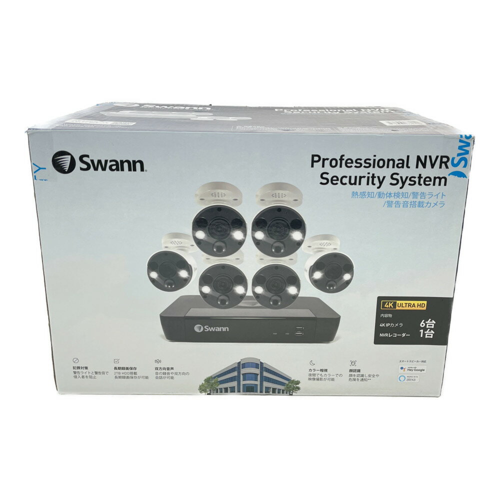 ◆◆【中古】SWANN スワン 【未使用】防犯カメラ　8CH 4K NVRレコーダー 2TB搭載 警告灯付き 屋外屋内兼用 SWNVK-886806FB-JP Sランク