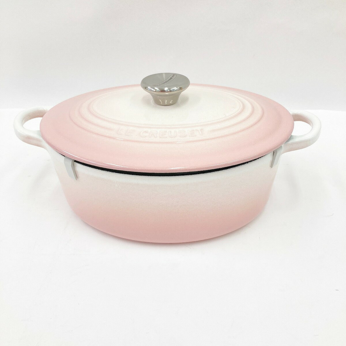 〇〇【中古】LE CREUSET ルクルーゼ シグニチャー ココット オーバル 25cm ピンク 鍋 両手鍋 Aランク