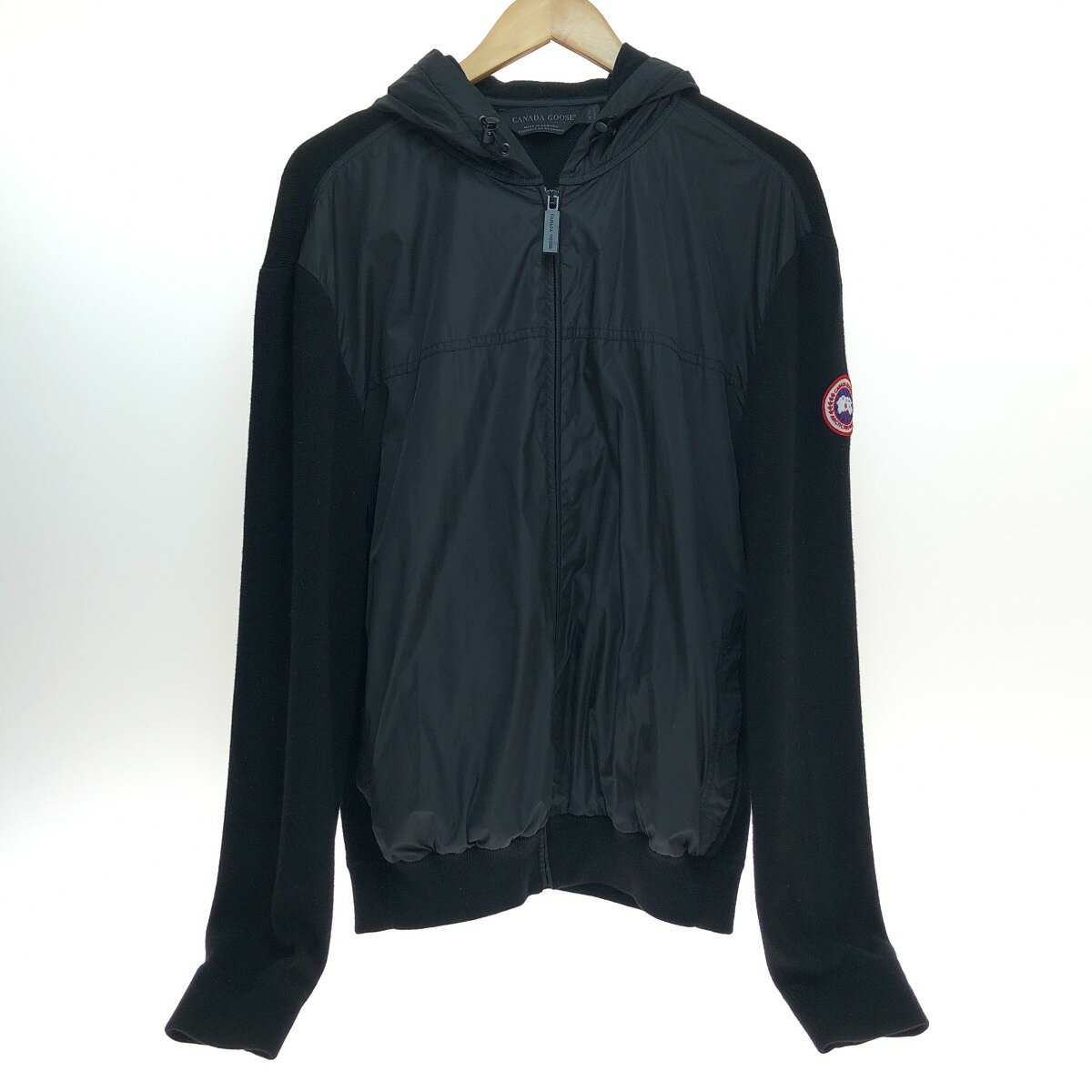 □□【中古】CANADA GOOSE カナダグース ニット切り替え ナイロンジャケット SIZE XL/TG 6868M ブラック Cランク