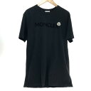 □□【中古】MONCLER モンクレール シャインプリントTシャツ Lサイズ I10918C00064 8390T ブラック Bランク