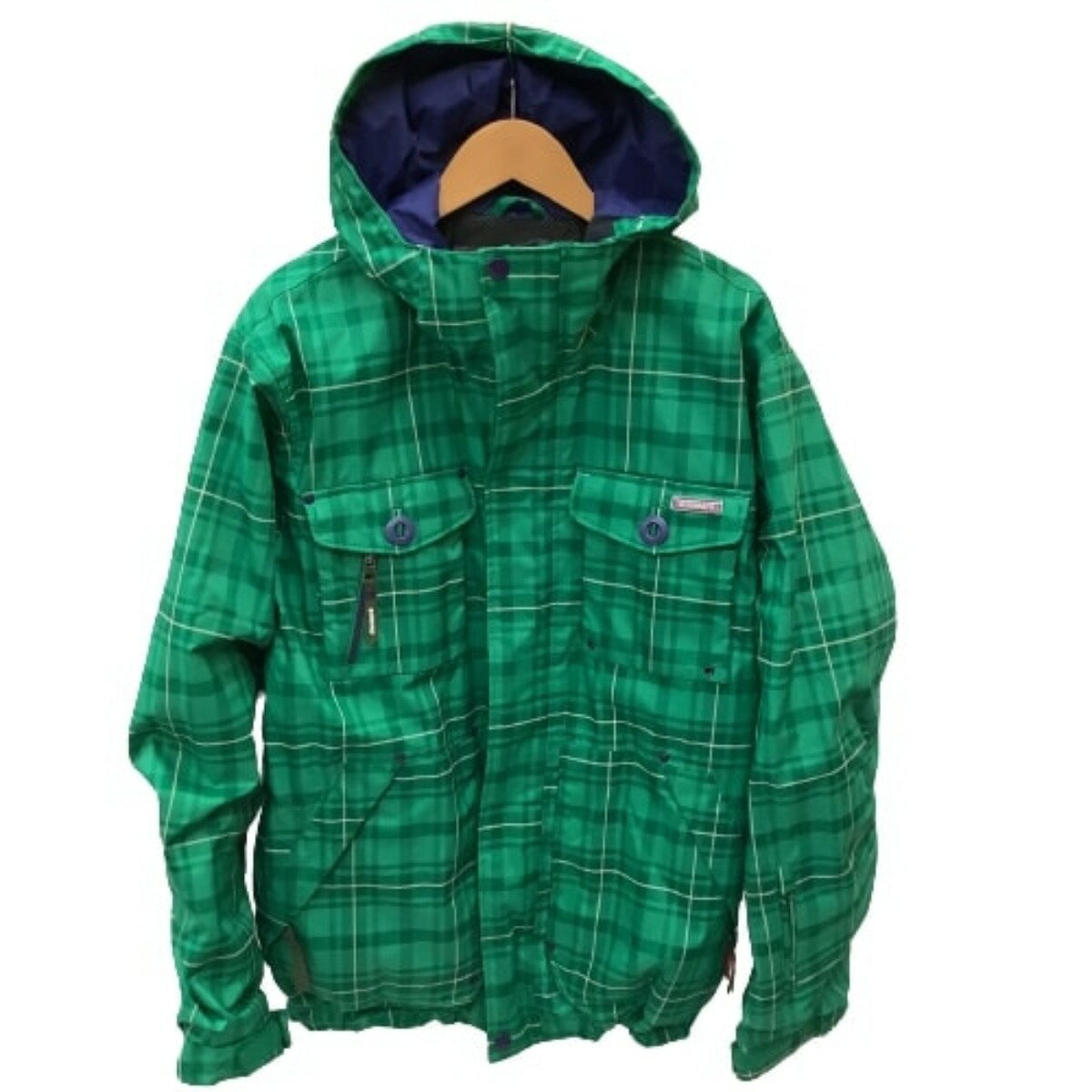 【中古】KissMark キスマーク メンズ スノーウェア スキーウェア 上下セット　SIZE M グリーン×レッド Bランク