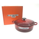 ▼▼【中古】 LE CREUSET ルクルーゼ ココット・ジャポネーズ 24cm チェリーレッド Aランク